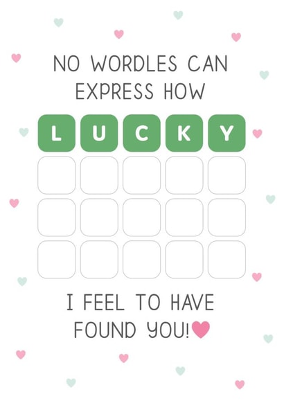 Cute Anniversary/Valentine's card for Significant Other - Wordle - Lucky created by Design By Day
