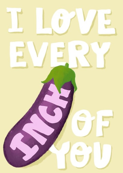Rude aubergine Valentine’s Card created by Rosie Johnson Illustrates
