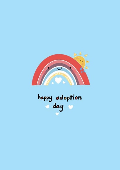 Adoption card - rainbow & heart design - happy adoption day created by Palette&Petal 