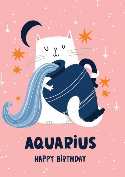 Aquarius Zodiac Sign Birthday Card created by Lucy Maggie Designs