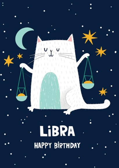 Libra Zodiac Sign Birthday Card created by Lucy Maggie Designs