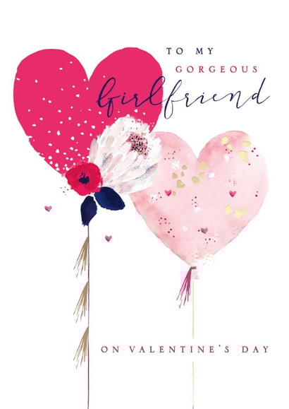 Beautiful Valentine's Day card for Girlfriend - heart balloons created by Hotchpotch