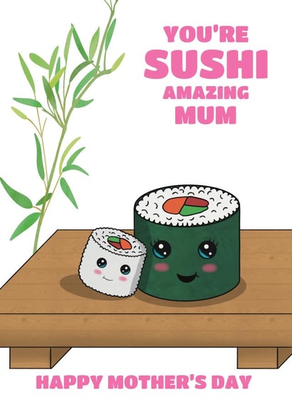 Cute Sushi Mum Mother's Day Card created by @Cupsie's Creations
