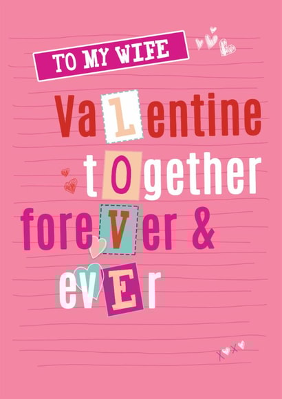 Cute Wife Valentine's Card - Clever word play type design created by Quitting Hollywood