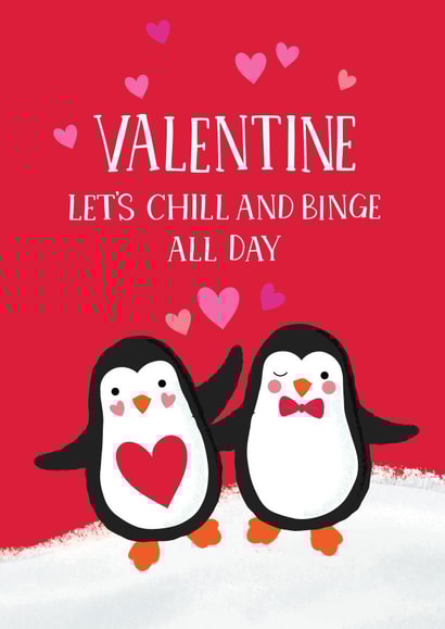 Cute valentine penguins created by Paper Valley Design Studio