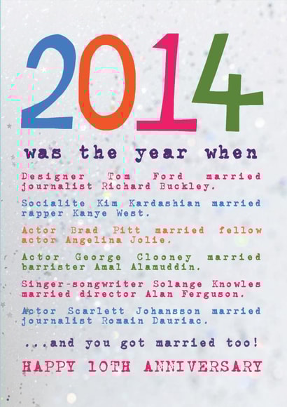 Married in 2015 - 10th wedding anniversary card created by Becka Griffin