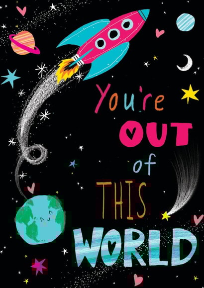 Cute 'Out of this world' Valentines card! created by Paula Bowles