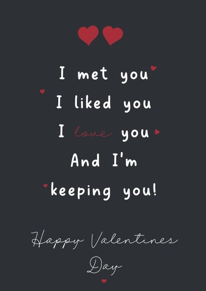 Romantic valentines card - I’m keeping you - Heartfelt created by LynseyLovez