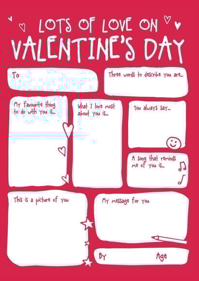 Cute Kids Fill In Valentine's Card created by Bow & Bell