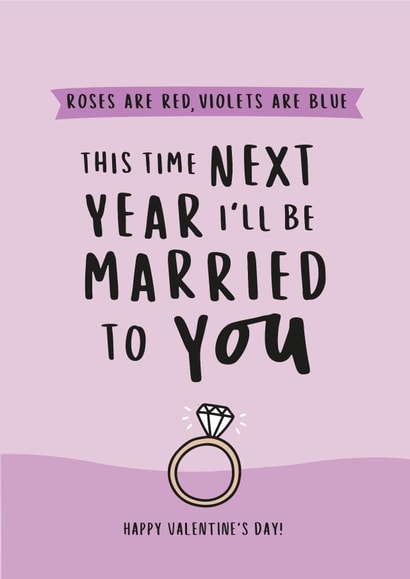 Cute Valentine’s Day engagement card for fiancé/fiancée created by Inky in the Wild