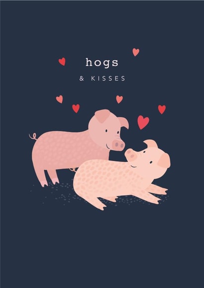 Gorgeous piggy couple Anniversary = Valentine's card for significant other created by Klara Hawkins