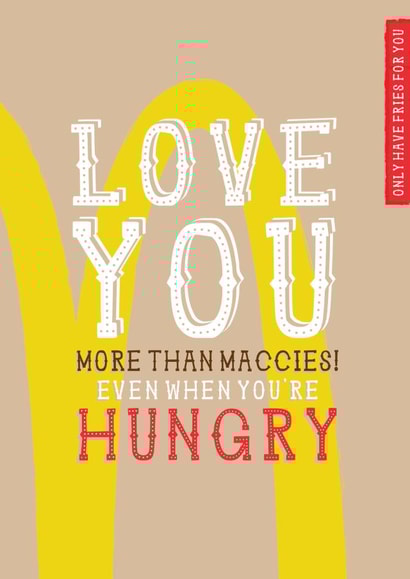 Funny Valentines Card - McDonald's created by  la la la     Designs