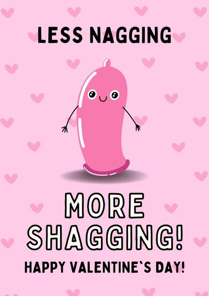 Funny Rude Valentine's Card - Less Nagging More Shagging! Boyfriend, Girlfriend created by Gobbygifts