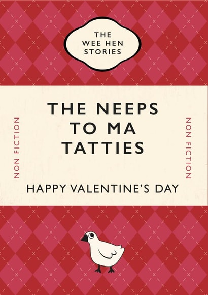 The Neeps To Ma Tatties Valentine’s Card – Scottish – Tartan – love – hen – book created by Yay Days