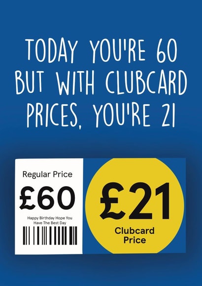 60th Birthday Card - Funny Tesco Clubcard created by Illustrated by Nicole