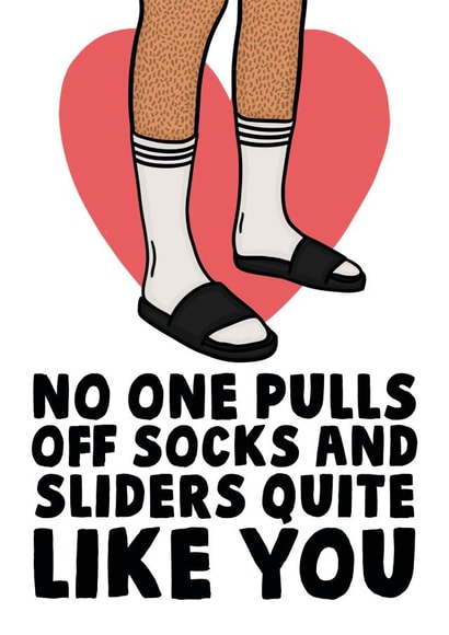 Funny Valentine's Card - Socks and Sliders created by Studio Doodles
