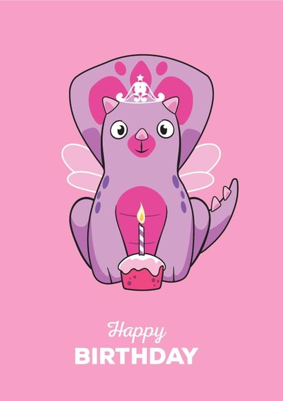 Cute Birthday Card - Child - Pink Monster created by TACHE
