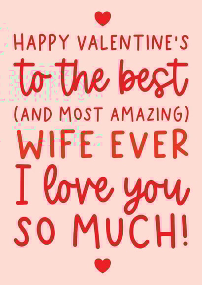 Cute Valentine's Day Card - Most Amazing Wife - Typography created by Word Up Creative