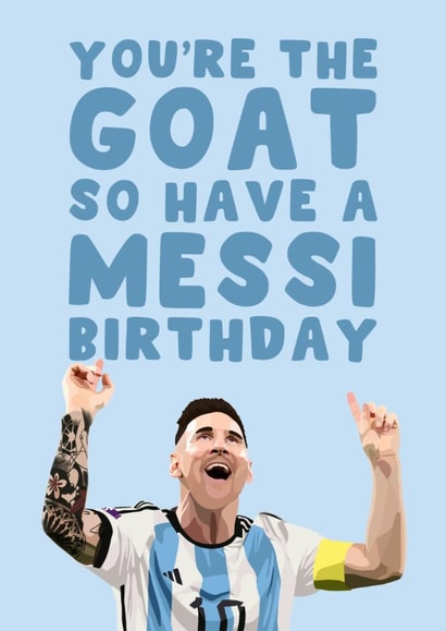Football Birthday Card - Lionel Messi - GOAT created by Pink Peach Cards