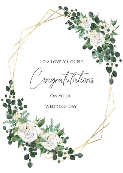 Modern Peony & Ecalyptus Wedding Card created by Sarah Mae Artworks