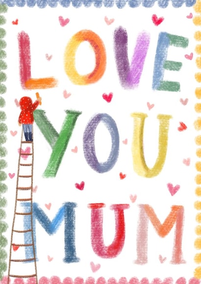 Mum Birthday/Mother's Day Card - Love you - Colourful created by Love Lucy Illustration