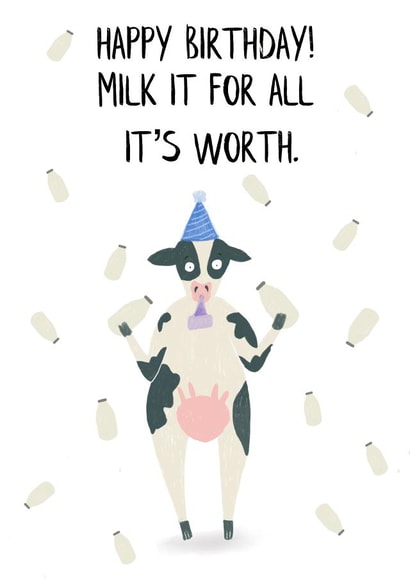 Help them Milk their birthday for all its worth with this punny birthday card! created by Laura Sadler