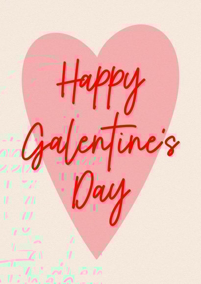 Simple aesthetic heart happy galentine’s day best friend Sister card created by The Girl Next Draw Cards