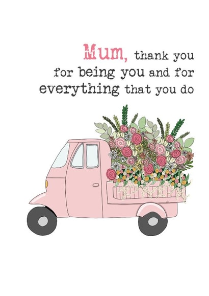 Pretty Mother's Day/Birthday Card - Van - Floral/Flowers created by Dandelion Stationery