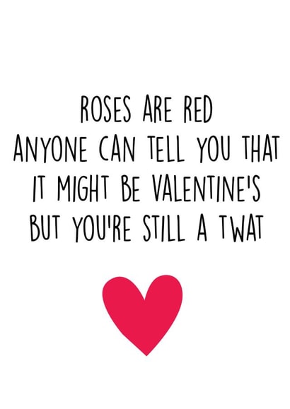 Twat Valentine's day card created by Cheeky Chops Cards