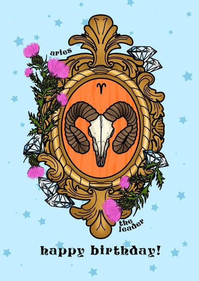 Fun Birthday Card - Aries - Signs Of The Zodiac created by The Modest Lobster