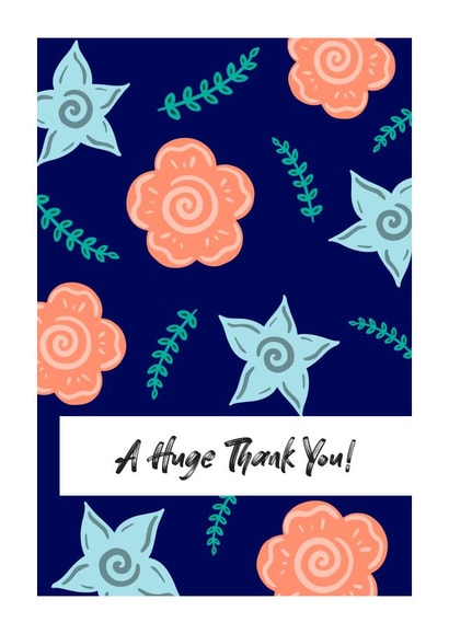 Cute floral Thank You card for her, friend, teacher created by Bloom & Lark Designs