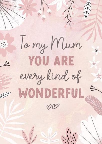 Cute Mother's Day Card - Mum - Every Kind of Wonderful created by Evie Garnett Designs