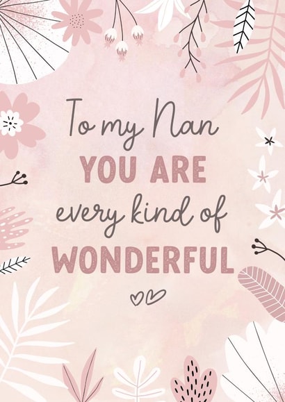 Cute Mother's Day Card - Nan - Every kind of Wonderful created by Evie Garnett Designs