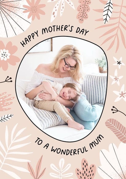 artistic flowers Mothers Day Personalised Photo Card 11863 created by Evie Garnett Designs