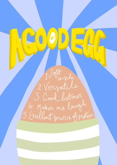 A Good Egg - funny card for friends and loved ones - all occasions created by Constance Dales