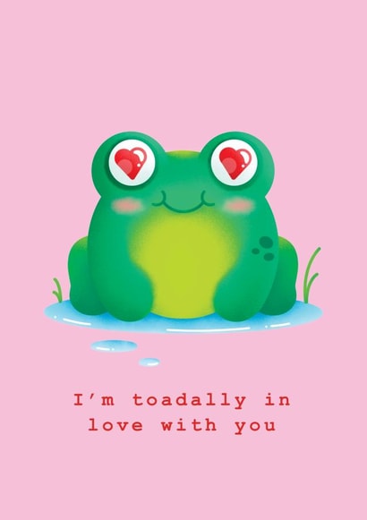 Toadally in love cute valentines card for someone special created by abtchlr