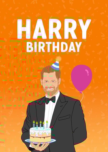 Funny Prince Harry Birthday Card - Harry Birthday! created by The Cake Thief