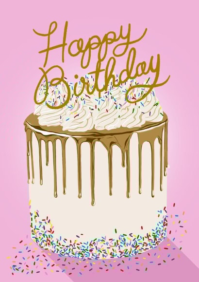 Cute Birthday Cake Card with Cake Topper created by Paper Wishes Co