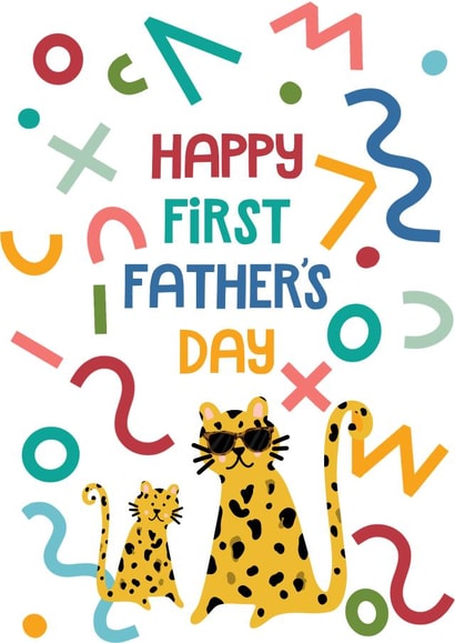 Happy First Fathers Day - Leopard Card - Daddy Cool created by Pearl Studio