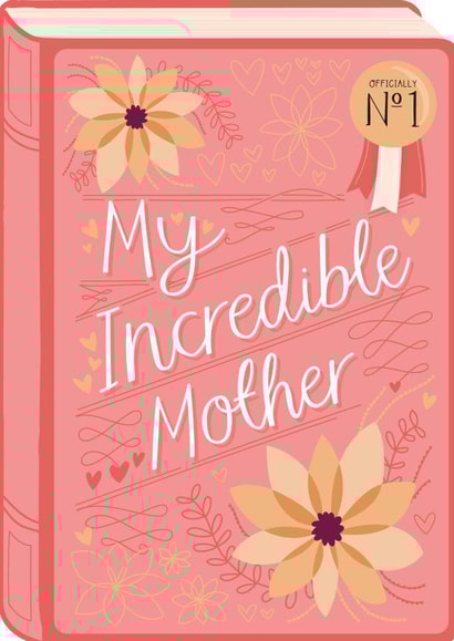 My Incredible Mother Book Card created by Two For Joy Illustration