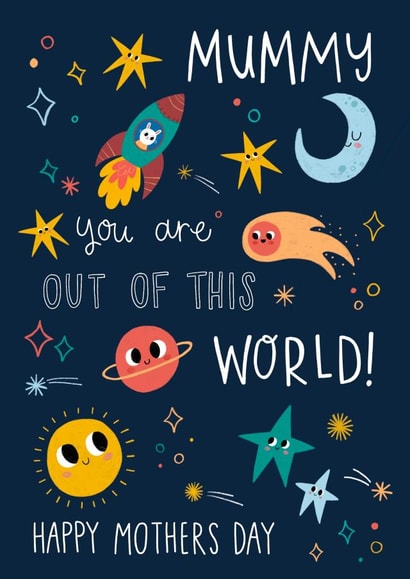 Cute Mother's Day Card - Mummy - Out of this World created by Becky Down