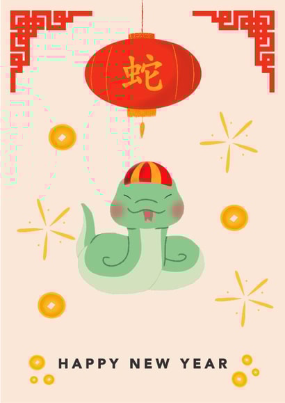 Chinese New Year | 2025 | Snake Greetings Card created by @TheGrafixCat