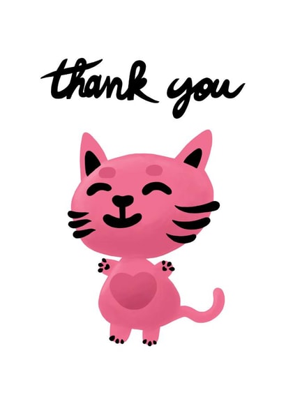 Cute thank you message for a significant other who enjoy cats company created by Julien Decaudin