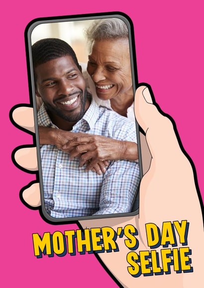 Selfie phone Mothers Day Personalised Photo Card 22032 created by Blind Faith