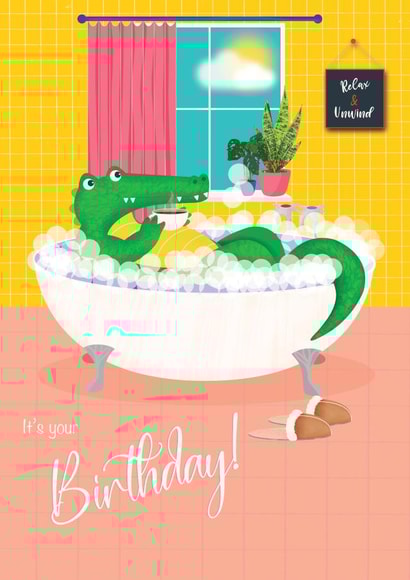It's your Birthday Crocodile Greeting Card created by Kelly Ronan Designs