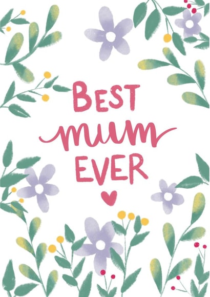 Cute Mother's Day Card - Best Mum Ever created by Emily Hline Illustration