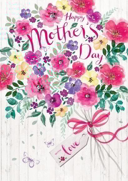 Traditional floral Mother's Day card - Classic Pretty bunch of flowers - Mum, created by Di Brookes Design