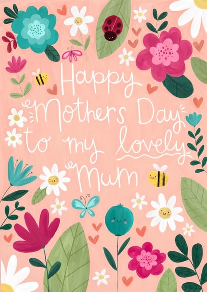 Cute Mothers Day Card - Lovely Mum - Floral created by Becky Down