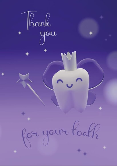 Cute card with a 3d tooth fairy - First tooth loss created by Alena Kazhkenova