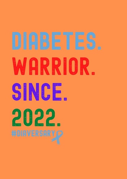 Cute Diabetes Warrior Card - Diaversary - 2022 created by Knifty-Designs